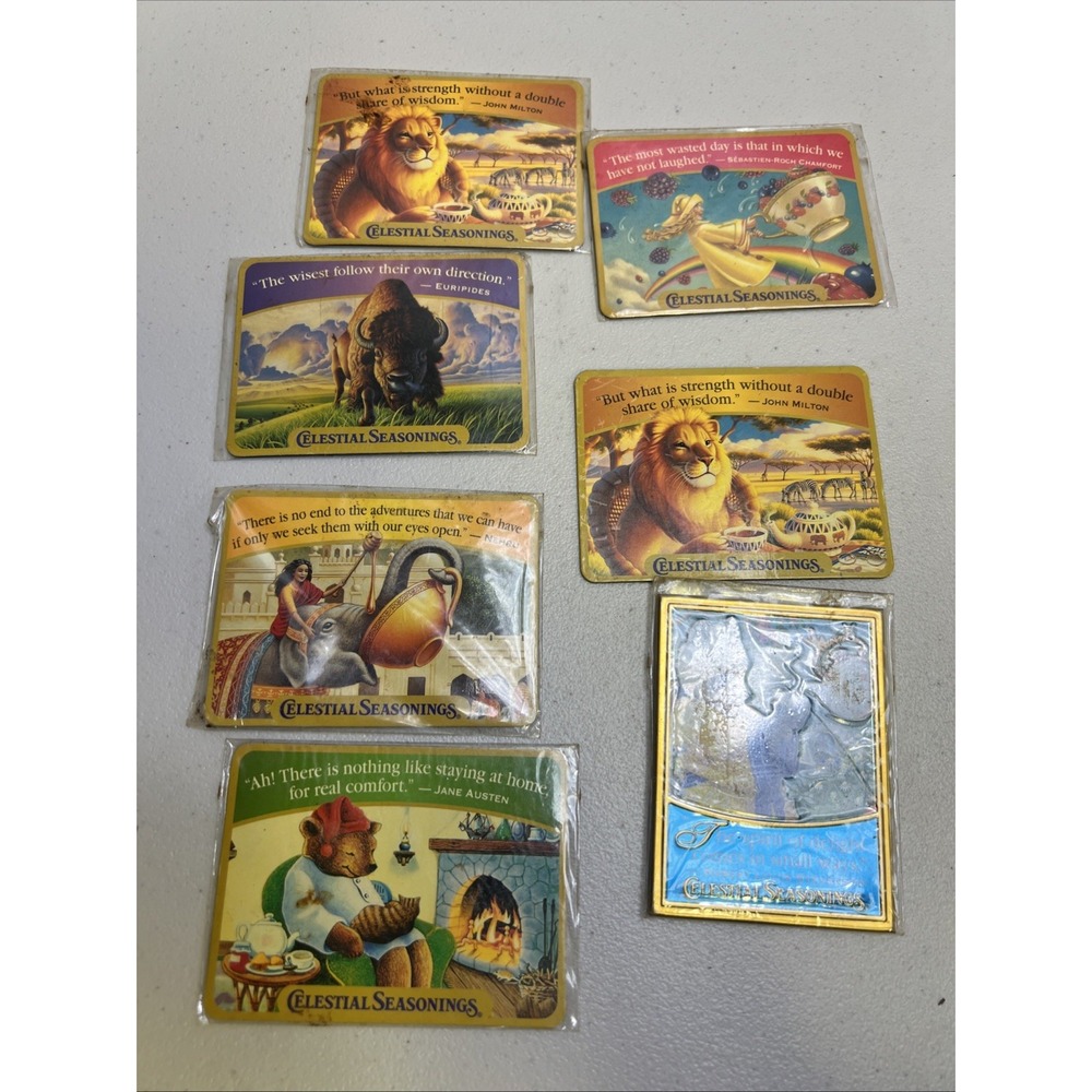 Vintage Lot of 7 Celestial Seasonings Tea Advertising Refrigerator Magnets